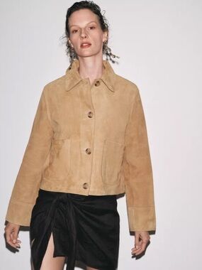 Zara NWT 100% suede leather jacket 2521/043